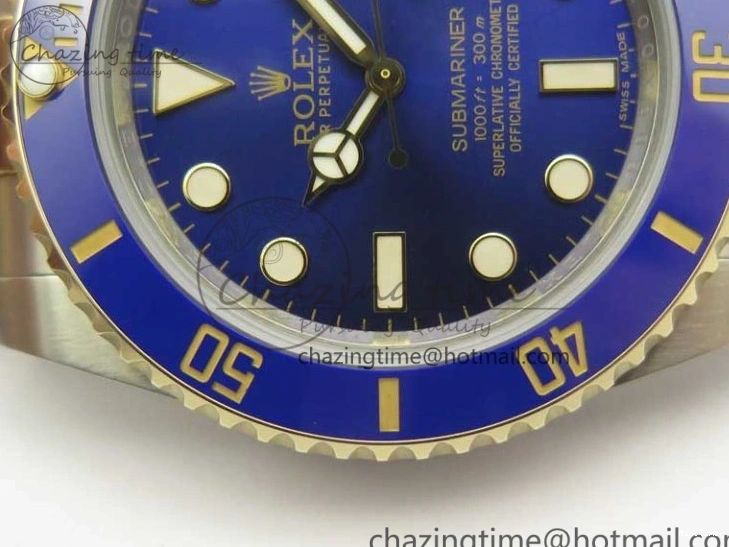 MiroTime 0410 Affordable Submariner 116613 LB Noob 1:1 Best Edition YG Wrapped Bezel Blue Dial on SS YG Bracelet A2836 V 3413